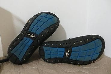 crne kozne sandale: MION br 44 28cm unutrasnje gaziste stopala, bez mana greske, dobijene — 5