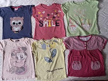 uckur za trenerke: Paket majica za devojčice 🩷 Veličina 80/86 pamučne preudobne Cena za — 3