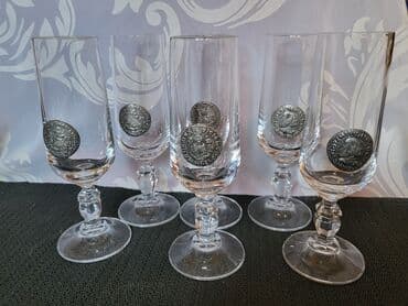 swarovski kristal cena: Case kristalno staklo za vino Zinnmunsen Nemacka iz 70,80ih. Case za — 8