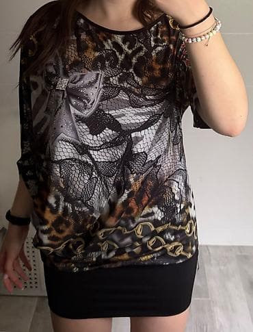 komada odece: Ženska bluza/tunika sa printom - Dizajn: kombinacija animal printa — 1