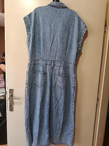 sandro ferrone haljine: Džins haljina bez rukava, svetloplava - Klasičan kroj od teksasa sa — 4