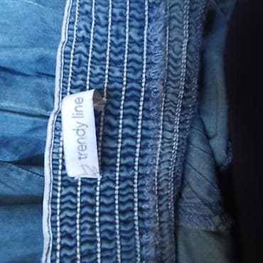 haljine od konca: Plava teksas/denim haljina na tanke bretele – Trendy Line - Dužina — 4
