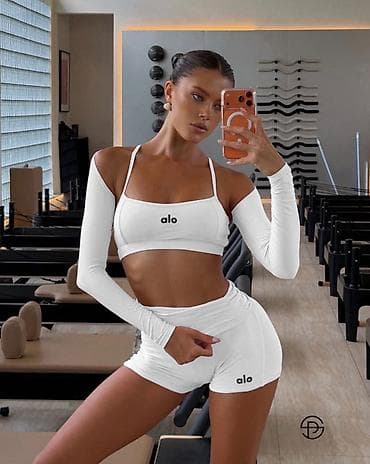 Gornji i donji deo: ✅Dvodelni sportski komplet za žene – top + kratke šorts helanke + — 7