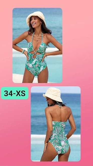 Jednodelni kupaći kostim – veličina 34 (XS) - Model: halter vezanje