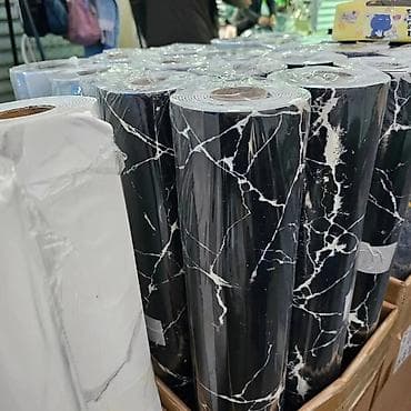 kantari za merenje: Samolepljiva PVC folija – crni mermer - Dizajn: crni mermer sa belim — 2