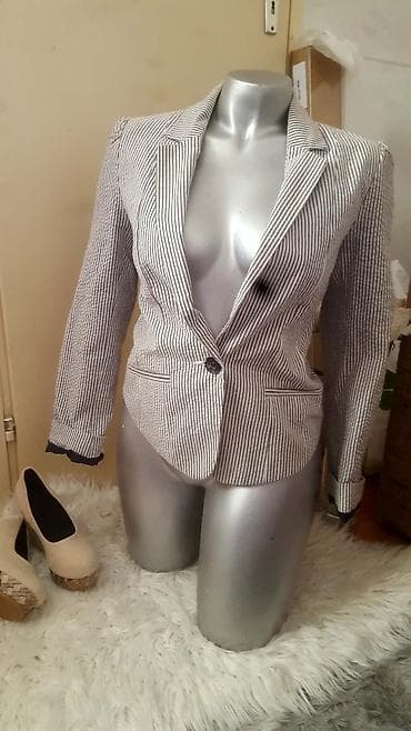 Muška obuća: Ženski blejzer sa prugama - Klasičan sako sa reverima, jednoredno — 1
