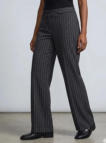 surplus pantalone: Ženske pantalone sa prugama – klasičan kroj - Boja: tamnosiva sa — 1