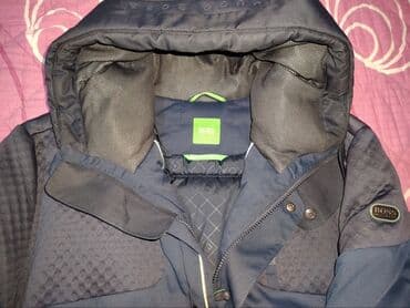 Sweatshirts: Muška zimska jakna BOSS - Tamnoplava boja sa tamno sivim detaljima i — 4