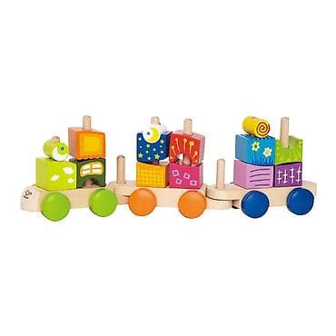 Vozovi: Hape drveni vozić – set šarenih građevinskih blokova Šifra proizvoda — 1