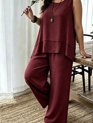 Kompleti: Komplet tunika siroka bez rukava i široke pantalone. - Model — 6