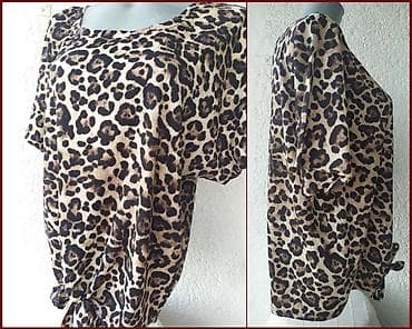 animal print bluza: "JANINA" Bluza Leopard Print - Kratak Rukav * L ⭕ Stanje: Odlično - — 2