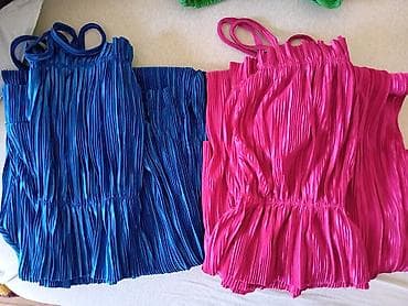 la konca: Damski komplet – plisirana majica na bretele i široke pantalone uni — 6