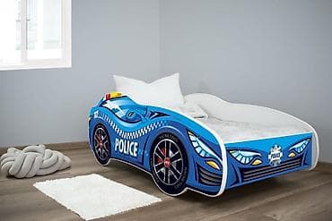 Dečiji Krevet za dečake 140x70 cm – Trkački auto POLICE (šifra