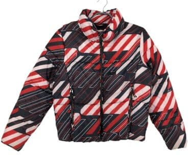 Zimske jakne: Unisex zimska puffer jakna sa upadljivim grafičkim printom u crvenim — 1