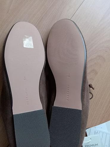 leopard print cipele: Ženske cipele RESERVED – braon antilop - Model: ravne vezane cipele — 8