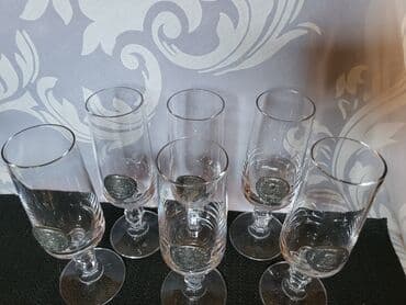 swarovski kristal cena: Case kristalno staklo za vino Zinnmunsen Nemacka iz 70,80ih. Case za — 6