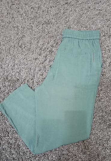 la perla: ZARA pantalone od lagane tkanine u mint/žalfija zelenoj boji. - Kroj — 3