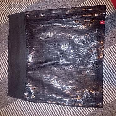bekkin clothing: Crna mini suknja sa šljokicama, brenda edc (etiketa na ivici). - — 1