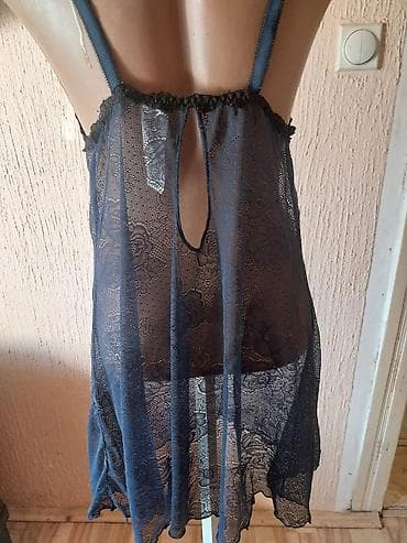 pepco zrenjanin: Čipkana spavaćica/babydoll – tamnoplava L veličina tamno plava - — 3