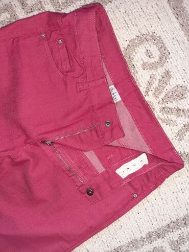 pantalone karirane: Farmerke sa elastinom i lepim detaljima,vel.12 obim struka se podešava — 2