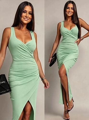 Haljine: Ženska elegantna midi haljina bez rukava, dostupna u više boja — 3