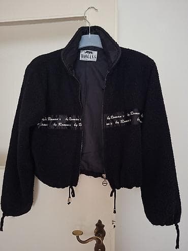 converse sa platformom: Crna ženska jakna/kratki kaput od teddy (bukle) materijala, brenda — 1