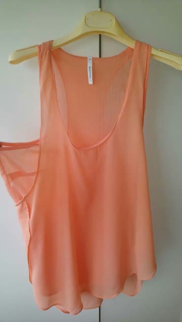 plus size tunike: S (EU 36), Poliester, Jednobojni, bоја - Boja breskve — 1