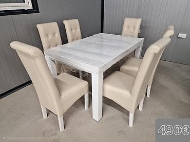 trpezarijske stolice krusevac cena: Trpezarijski set – sto sa 6 stolica - Moderan pravougaoni sto sa — 5