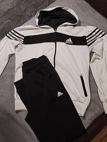 Dečiji aksesoari: Adidas komplet trenerke – jakna sa kapuljačom + donji deo - Boje — 2