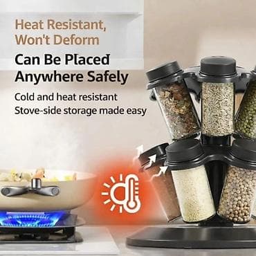 Rotacioni stalak za začine sa 12 bočica Unesite red, preglednost i — 7