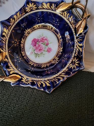 pancerice 25.5: Korpa univerzalna iz 70ih.godina. Korpa porcelan,kobalt,pozlata bez — 6