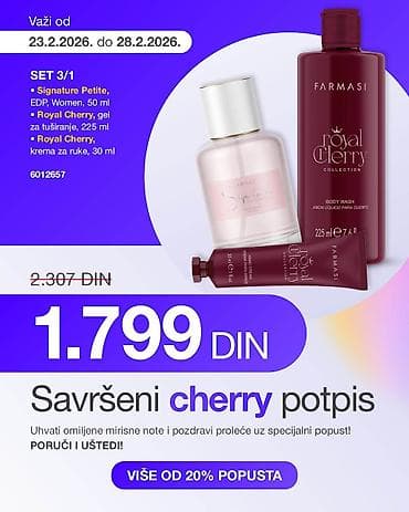 parfemi relax: Set 3/1 – Farmasi “Savršeni cherry potpis” Sadržaj seta: - Signature — 1