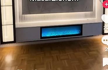 ikea ormarići i komode: TV komoda sa ugrađenim električnim kaminom i LED ambijentalnim — 2