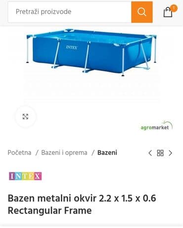 bazen kocka: 12,700rsd Ovaj bazen pripada grupi RECTANGULAR frame bazena što znači — 2