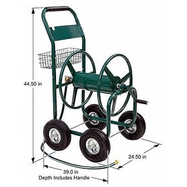 Kolica sa dobošem za baštensko crevo – metalna konstrukcija, 4 točka