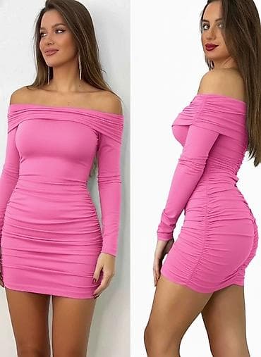 roze odelo: ✅Ženska mini haljina – model s dugim rukavima
✅2300 din 
Xs s m — 4