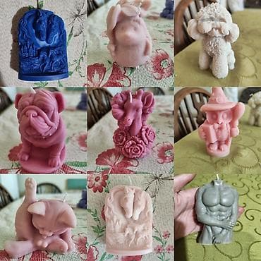 second hand zavese: Ručne dekorativne sveće – tematske figurice cene su od 350-800din — 1