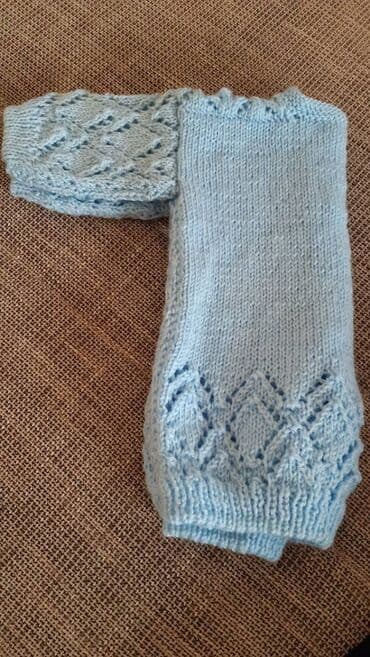 74 velicina za bebe: Pletena bebi jaknica – svetloplava - Ručni rad, nežna svetloplava — 3