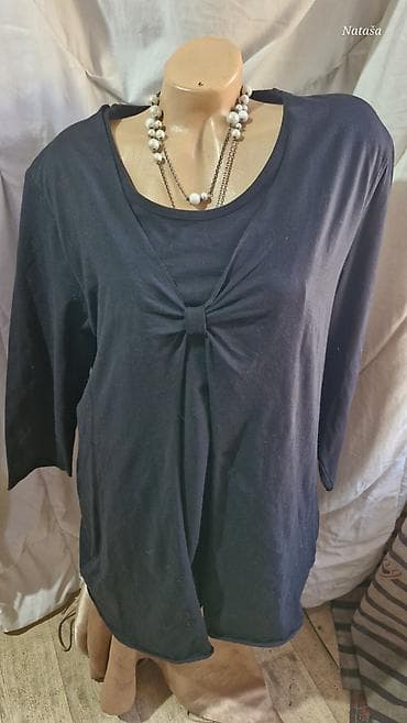 2XL Laura Torelli 700din Duža crna elegantna pamučna sa elastinom