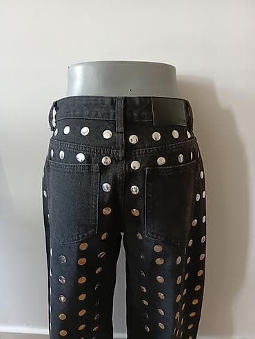 dsquared pet: Crne farmerke sa nitnama – širok kroj - Materijal: čvrst džins u — 4