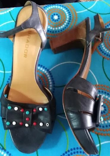 zenske sandale sa platformom: Labrador ženske sandale na štiklu - Materijal: prirodna koža — 1