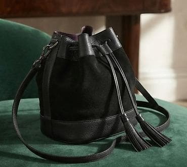 hugo sako: Kožna „bucket“ torba – crna - Materijal: kombinacija glatke i zrnaste — 1