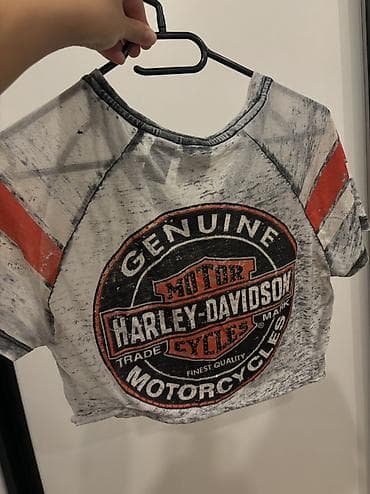 super playboy: Vintage originalni Harley-Davidson top sa cirkonima, kraći kroj — 2