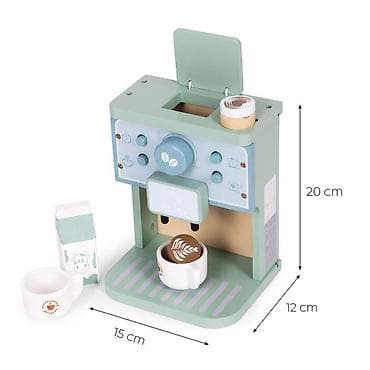 dečiji automobili na akumulator: Drveni aparat za kafu za decu – barista set, 8 delova – ECO TOYS — 5