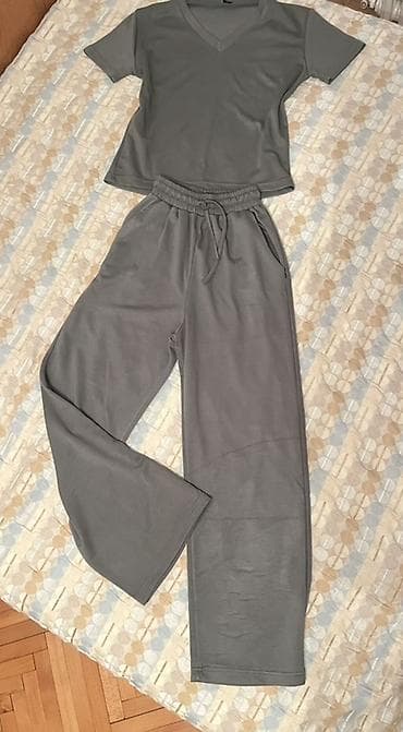 Kompleti: Set – majica i pantalone, maslinasto-sive boje. S/M veličina Novo — 2