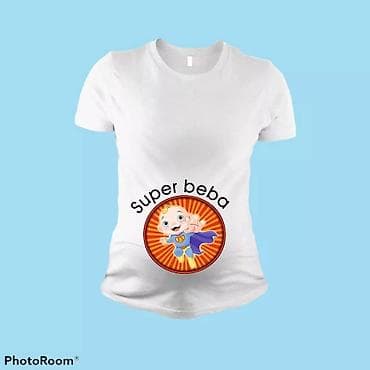 farmerice zenske novi pazar: Trudničke bele majice sa štampom – udobne i duhovite. Model kratki — 6