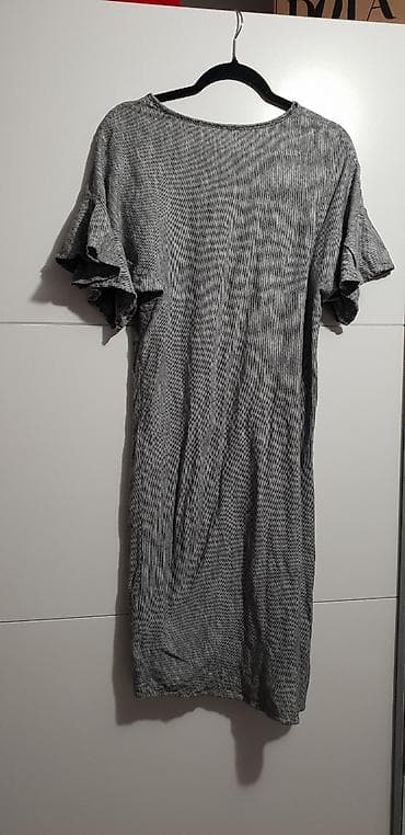 haljine amc: Haljina pamuk sa elastinom i sitnim prugama. Model ravnog kroja sa — 2
