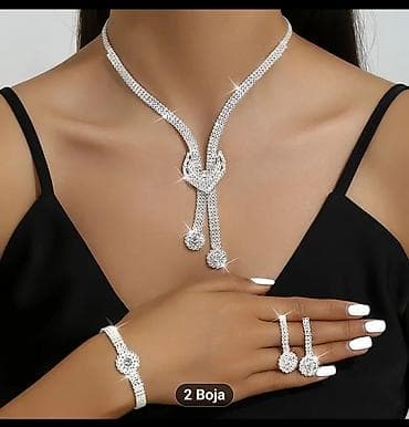 Setovi nakita: Elegantni set nakita sa kristalima – ogrlica, narukvica, prsten i — 1
