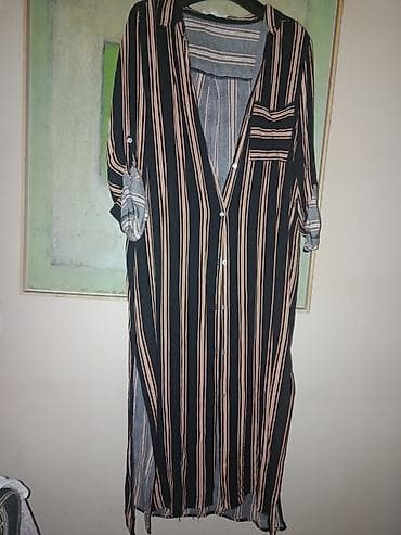 crno odelo i crna kosulja: Lagan ženski kimono/košulja od prozračnog šifona. - Materijal: tanak — 7