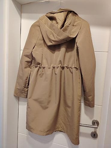 parka s: Ženska parka/jakna sa kapuljačom – karamel/bež boja - Kroj do kolena — 8
